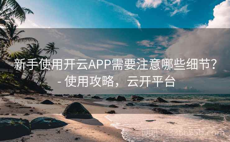 新手使用开云APP需要注意哪些细节？ - 使用攻略，云开平台